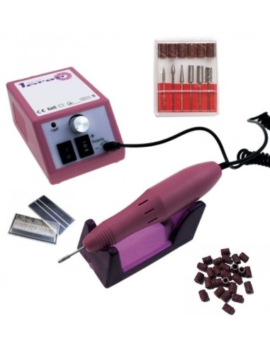 BROCA UNHAS DE GEL 20000 RPM ROSA + ACESSÓRIOS BROCAS PARA UNHAS