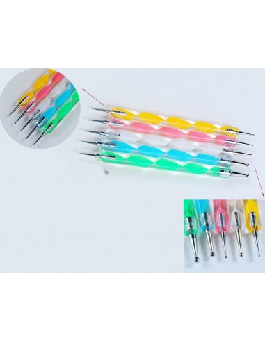 5 x Ponteiros com 10 pontas Diferentes Para Nail Art DECORAÇÕES NAIL ART