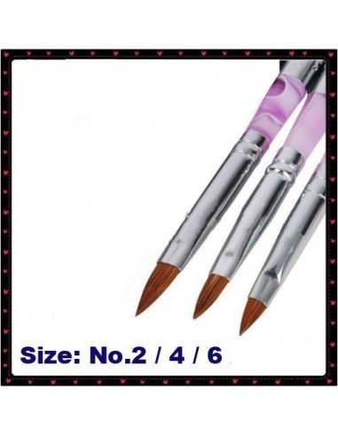 Conjunto de 3 Pinceis Acrilico nº 2-4-6 PINCEIS