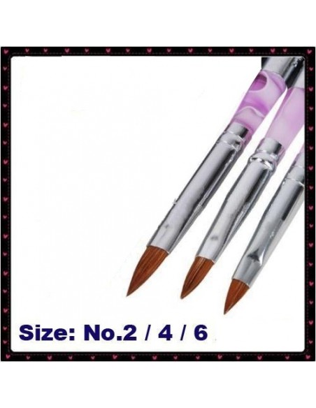 Conjunto de 3 Pinceis Acrilico nº 2-4-6 PINCEIS