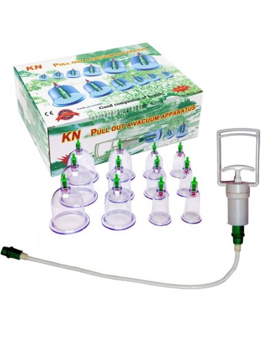 VENTOSATERAPIA 12 COPOS DE VÁCUO COM BOMBA MAQUINAS DE VÁCUOTERAPIA