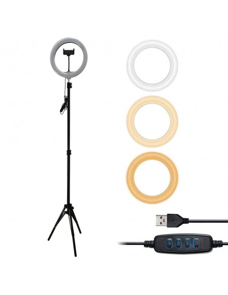 RING LIGHT COM TRIPÉ 26CM E COMANDO RING LIGH