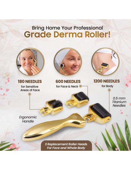 DERMAROLLER 3 EM 1 COM 3 CABEÇAS DERMAROLLER