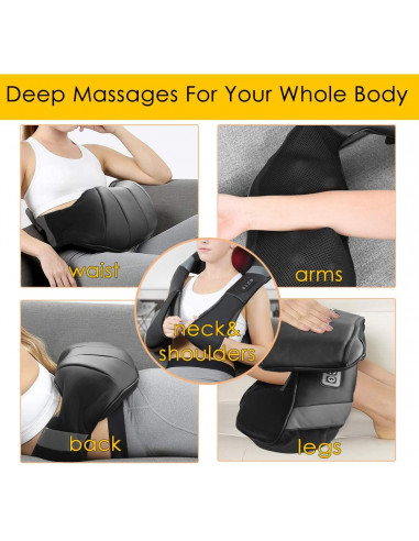 MASSAGEADOR DE PESCOÇO SHIATSU INFRAVERMELHOS APARELHOS DE MASSAGEM