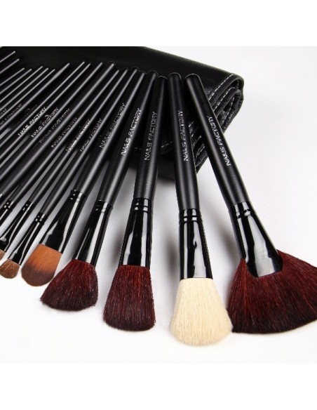 CONJUNTO DE 18 PINCEIS PRETOS MAQUIAGEM PROFISSIONAIS MAQUIAGEM
