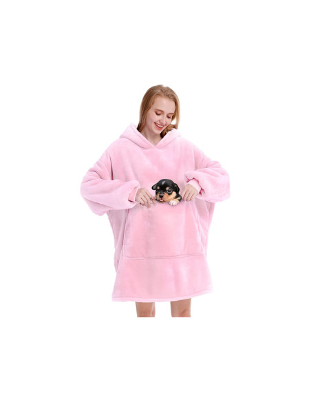 MANTA COM MANGAS E CAPUZ ROSA CLARO MANTA COM MANGAS