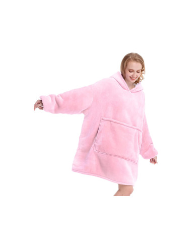 MANTA COM MANGAS E CAPUZ ROSA CLARO MANTA COM MANGAS