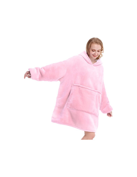 MANTA COM MANGAS E CAPUZ ROSA CLARO MANTA COM MANGAS