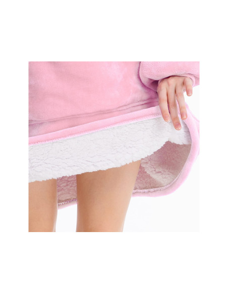 MANTA COM MANGAS E CAPUZ ROSA CLARO MANTA COM MANGAS