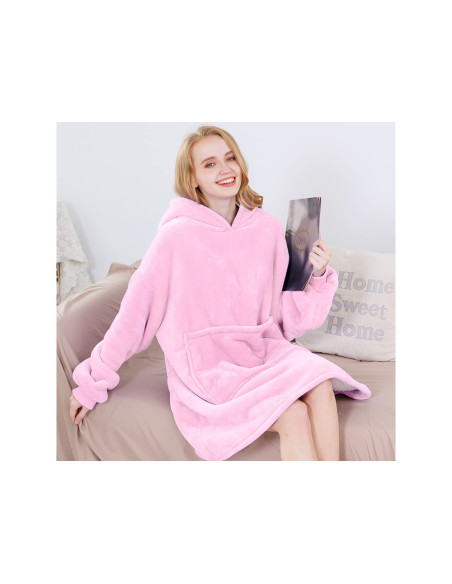 MANTA COM MANGAS E CAPUZ ROSA CLARO MANTA COM MANGAS