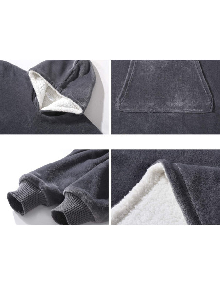 MANTA COM MANGA E CAPUZ CINZA MANTA COM MANGAS