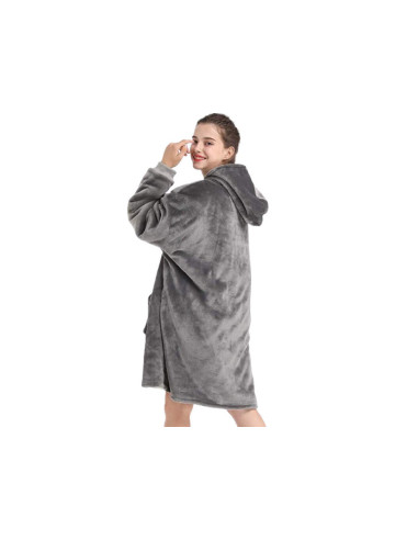 MANTA COM MANGA E CAPUZ CINZA MANTA COM MANGAS