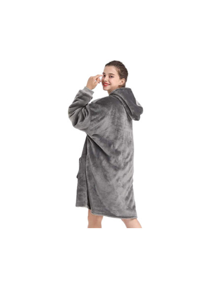 MANTA COM MANGA E CAPUZ CINZA MANTA COM MANGAS