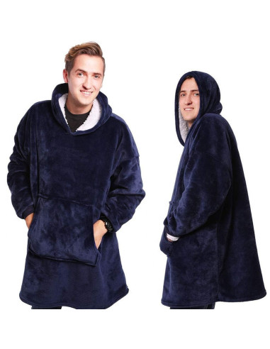 COBERTOR COM MANGAS E CAPUZ MARINHO MANTA COM MANGAS