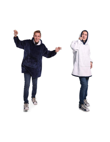 COBERTOR COM MANGAS E CAPUZ MARINHO MANTA COM MANGAS