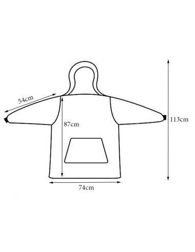 COBERTOR COM MANGAS E CAPUZ PRETO MANTA COM MANGAS