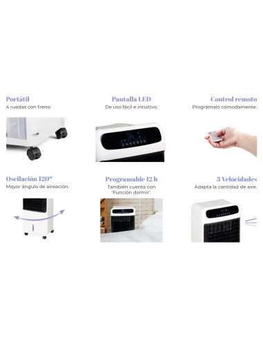 CLIMATIZADOR EVAPORATIVO PURIFICADOR DE AR + HUMIDIFICADOR ACESSÓRIOS TERAPEUTICOS
