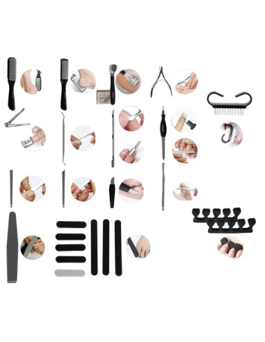 CONJUNTO MANICURE E PEDICURE 31 PEÇAS MANICURE E PEDICURE