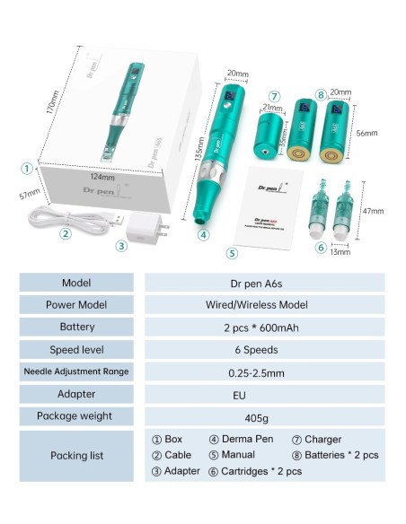 DR PEN ULTIMA A6S DERMAPEN MICRONEEDLING APARELHOS MICROAGULHAMENTO