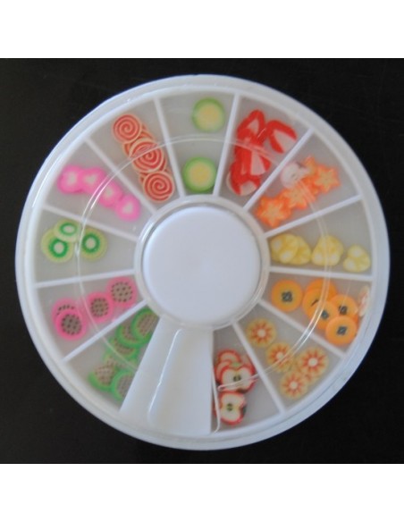 RODA DE DECORAÇÕES FRUTAS 12 DIFERENTES DECORAÇÕES NAIL ART