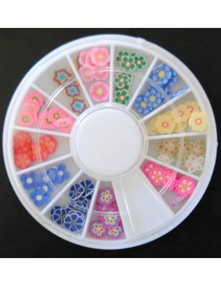 RODA DE DECORAÇÕES FLORES 12 DIFERENTES DECORAÇÕES NAIL ART