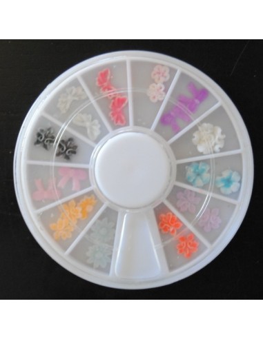RODA DE DECORAÇÕES FLORES 3 D - 12 DIFERENTES DECORAÇÕES NAIL ART
