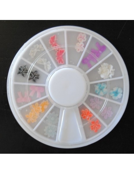 RODA DE DECORAÇÕES FLORES 3 D - 12 DIFERENTES DECORAÇÕES NAIL ART