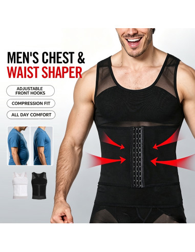 CAMISETA MODELADORA MASCULINA COM CINTA REDUTORA